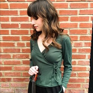 [SOLD] Sotela Ridge Wrap Top emerald green wrap top size 1